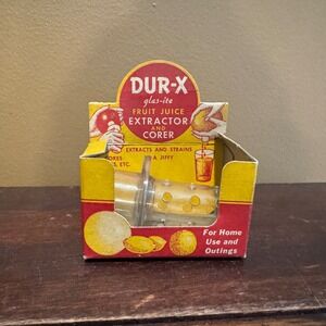 Dur-X Glas-ite Fruit Juice Extractor and Corer Vintage Kitchen Gadget‎